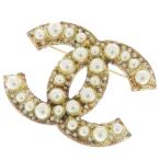 シャネル ブローチ ココマーク ラインストーン フェイクパール E17V CHANEL アクセサリー ピンブローチ 安心保証