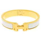 エルメス ブレスレット クリックH ホワイト/ゴールド金具 エナメル HERMES Clic H アクセサリー 安心保証