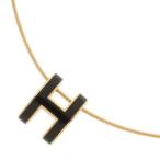 エルメス ネックレス ポップアッシュ ブラック/ピンクゴールド金具 HERMES Pop H アクセサリー ポップH 黒