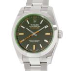 ロレックス ミルガウス グリーンガラス ランダムシリアル ルーレット 116400GV ROLEX 腕時計 黒文字盤