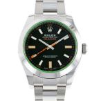 ロレックス ミルガウス グリーンガラス ランダムシリアル ルーレット 116400GV ROLEX 腕時計 黒文字盤 安心保証