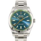 ロレックス ミルガウス グリーンガラス ランダムシリアル ルーレット 116400GV ROLEX 腕時計 Zブルー文字盤