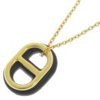 エルメス ネックレス シェーヌダンクル オーマイヨン ブラック/ゴールド金具 ヴォースイフト HERMES アクセサリー