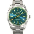 ロレックス ミルガウス グリーンガラス ランダムシリアル ルーレット 116400GV ROLEX 腕時計 ブルー文字盤 安心保証