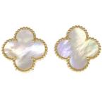 ヴァンクリーフ&amp;アーペル ピアス マジック アルハンブラ ホワイト マザーオブパール K18YG ジュエリー イヤリング