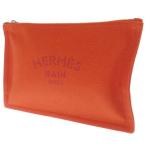エルメス フラットポーチ ヨッティングPM オレンジ コットン HERMES 小物入れ 化粧ポーチ 安心保証