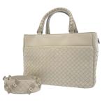 ショッピングボッテガ・ヴェネタ ボッテガヴェネタ ハンドバッグ イントレチャート パイソン レザー BOTTEGA VENETA BAG 2wayショルダーバッグ リボン 白 【安心保証】