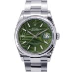 ロレックス デイトジャスト36 126200 ROLEX 腕時計 オリーブグリーンパームモチーフ文字盤 【安心保証】
