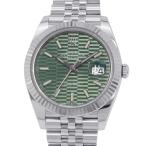 ロレックス デイトジャスト41 SS/K18WG 126334 ROLEX 腕時計 ミントグリーンフルーテッド文字盤 【安心保証】