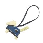 エルメス バッグチャーム ロデオPM ロベオ クール ジョーヌミルトン/ブルータイ/ブルーニュイ ラムスキン K刻印 チャーム