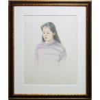 藤井　勉　『少女』　リトグラフ（石版画）+手彩色