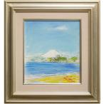 大津英敏  「 かまくらからの富士 」  パステル画　　　　絵画 肉筆 手描き 真筆 富士山 日本の風景 鎌倉 海 神奈川県 青空 青天 送料無料