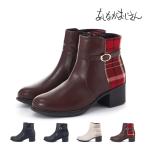 by あしながおじさん レディース ブーツ ジョッパーズブーツ 8710581 ショートブーツ ファスナー かわいい チェック柄