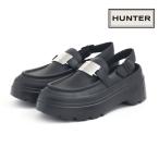ハンター HUNTER レディース ローファー リファインド フラットフォーム メタル ヒール ストラップローファー WFF3102LEA ストラップ 耐水 レザー 厚底 チャンキ