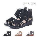 オフオン OFUON レディース サンダル グラディエーターサンダル OFU424 ブーツサンダル ビジューサンダル ジッパー 歩きやすい 履きやすい 疲れにくい