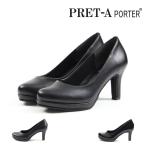 プレタ PRET-A レディース パンプス ブラックパンプス プレーンパンプス 7.5cmヒール ハイヒール 黒 防滑 静音リフト 足ムレ軽減 大きいサイズ 小さいサイズ 991