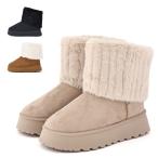 レディース ブーツ ショート ムートンブーツ ショートブーツ 厚底 ファーカバー フェイクファー ふわふわ 暖かい 29927