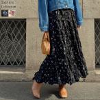 スカート レディース ロングスカート フレア クリンクル ギャザー ティアード モノトーン リゾート 低身長 2025春夏