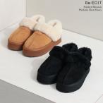 ショッピングリエディ ムートン ブーツ シューズ レディース 2色 4cmヒール 4.5cmヒール S/M/L/LL/3L ショートブーツ 厚底 軽量 温かい 2025秋冬