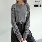 トップスベロア長袖レディース4色M...