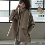 ショッピング体型カバー コート ポンチョ ミドル レディース 3色 M/L 2点セット スタンドカラー マフラー付き 体型カバー フェイクウール オケージョン 2025-26秋冬先行受注会