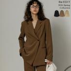 ジャケット アウター レディース 3色 M/L テーラード 春アウター 羽織り 体型カバー セットアップ対応 ポケットあり 春夏