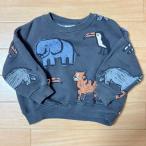 ZARA Zara baby спортивная фуфайка животное иллюстрации футболка длинный рукав обратная сторона ворсистый угольно-серый 80cm