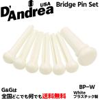 ブリッジピン6本とエンドピン1本のセット プラスチック製 アコギ用パーツ ダンドレア D'Andrea BP-W ホワイト 白 White