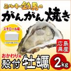 ショッピング広島 「ミルキー鉄男のがんがん焼き」広島県産　2025-26シーズン採れたて〔殻付き牡蠣のみ 2kg(スチロール箱入り)〕ガンガン焼のおかわりに　かき小屋直送　送料無料