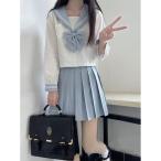 セーラー服 長袖 女子制服 単品/ セット 学生服 高品質 女子高校生 コスチューム 緑＆白 JK制服 可愛い 前開き コスプレ 学園祭 文化祭 本格制服