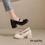 ショッピングレディ 夏 パンプス 太ヒール 厚底 ラウンドトゥ チャンキーヒール レディース ストラップパンプス 通勤 卒業式 シューズ 靴 30代 厚底パンプス オフィス