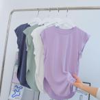 ゆったり 通気Tシャツ 丸み裾 サイドスリット ヨガウェア 速乾 半袖 レディース スポーツウェア ヨガ ウェア トップス フィットネス ピラティス