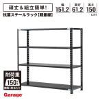 ショッピングスチールラック スチールラック 4段 幅151.2 奥行61.2 高150cm 抗菌 ラック オープンラック おしゃれ オフィス 倉庫 棚 軽量棚 黒 ABラック