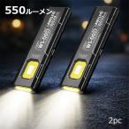 船便 ポケットライトｘ2個 550ルーメン USB-C充電 マグネット＆クリップ ワークライト COB作業灯 T855