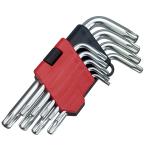 ショートタイプ 9pc L型いじり止めオフセット トルクスレンチ セット YZB040