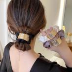 ショッピングシュシュ シュシュ 大人かわいい ゴールドチャーム 髪留め ヘアゴム まとめ髪 ヘアアレンジ 30代 40代 50代