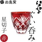 江戸切子 ぐい呑み 星切子 赤 田島硝子 切子グラス ぐい飲み 父の日 ギフト 贈り物 紙箱入