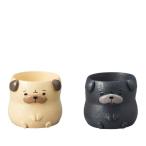 [ Pug ] little resin pot 1 номер горшок 2 шт. комплект животное собака поли resin суккулентное растение Mini посадочная машина бардачок ширина 4.5* глубина 4.5* высота 4.3cm