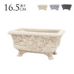 プランター アンティーク 中世ヨーロッパ調 デコラティブ モチーフ レクタングル  鉢 おしゃれ 底穴あり 花柄 植木鉢 フラワー ポット ヨーロッパ