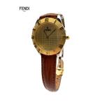 【M】FENDI フェンディ 腕時計 ラウンドフェイス2000L ホワイト ゴールド/mio-A-214-5932-10.85/おしゃれ/フォーマル/正規品/本物/FFモノグラムパターン/高級感