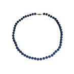 V лазурит бисер колье - /mo-K-77-6769/ натуральный голубой jem/ ручная работа / голубой полудрагоценный камень / голубой цвет / простой / сверху товар / круглый Stone 