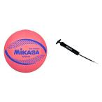 ミカサ(MIKASA) カラーソフトバレーボール 円周64cm 小学生1~4年生用(レッド) MSN64-R 並行輸入品 ハンドポンプのセッ