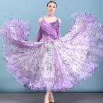 Garuda SHOP　社交ダンス衣装女性モダンドレス　発表会ワルツドレス　モダン競技試合ワンピース　綺麗花柄　3色　新作  品番1357