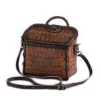 garuda雑貨★ナチュラル手作りかごバッグ 手編みバック　自然素材ショートバック　品番2691