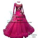 ショッピングダンス Garuda SHOP　レディース社交ダンス衣装　競技ドレス　ワルツドレス高級品　発表会用演出服パーティードレスワンピース　セミオーダー可　品番3555