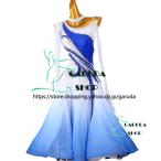 Garuda SHOP　レディース社交ダンス衣装　競技ドレス　ワルツドレス高級品　発表会用演出服パーティードレスワンピース　セミオーダー可　　2色　品番5339