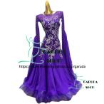 ショッピングダンス Garuda SHOP　レディース社交ダンス衣装　競技ドレス　ワルツドレス高級品　発表会用演出服パーティードレスワンピース　セミオーダー可　品番5782