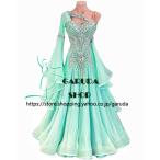 Garuda SHOP　レディース社交ダンス衣装　競技ドレス　ワルツドレス高級品　発表会用演出服パーティードレスワンピース　セミオーダー可　品番6889