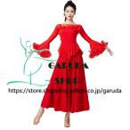 Garuda SHOP 社交ダンス衣装 レディースダンスレッスン練習ワンピースドレス&ロングワンピース パーティドレス 社交ダンス モダンドレス 品番7293