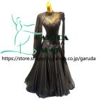 Garuda SHOP　レディース社交ダンス衣装　競技ドレス　モダンドレス高級ドレス　発表会用演出服パーティードレスワンピース　セミオーダー可　品番7431